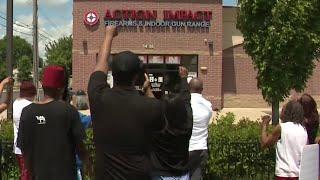 Metro Detroiters protest firearm store that sold gun used to kill Detroit officer