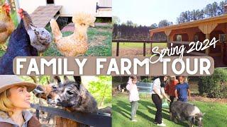 NEW Family Farm + 10 Acre Homestead Tour 2024!