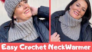 Crochet SUPER EASY NECKWARMER FOR ALL, cosy and warm neckwarmer for beginners, FREE written pattern