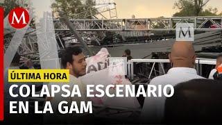 Colapsa escenario en explanada de la Gustavo A. Madero, CdMx
