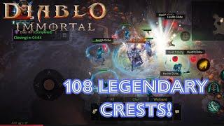 Diablo Immortal - Using 108 Legendary Crests After Server Reset!