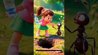 Ant  vs  angry   - girl #cartoon #3danimation