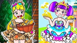 [paper dolls] Poor Princess vs Rich Princess Body Swap For 24 Hour | Rapunzel Family