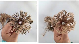 2 Super Easy Flowers making Tutorial with Jute Rope ️/ How to make Jute Flowers Easy/ Jute Crafts