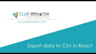 Export data to CSV in React | Download button | React JSON to CSV file