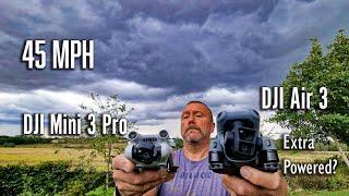 DJI Mini 3 Pro & DJI Air 3 in 45 mph Winds - Actual Speed vs Spec'd Speed