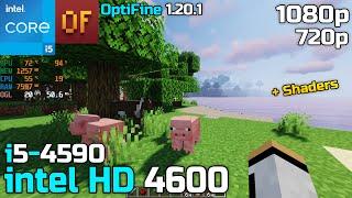 Minecraft OptiFine 1.20.1 intel HD 4600 | i5 4590 + 12GB | 1080p, 720p + shaders