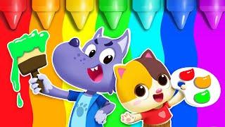 Big Bad Wolf And Colorful Balloons | Learn Colors for Kids | Nursery Rhymes | Kids Songs | BabyBus