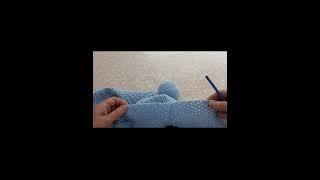 Вязание рукава крючком от проймы сверху вниз.  Имитация втачанного рукава.