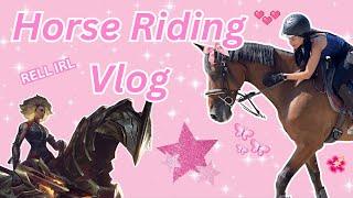 HORSE RIDING VLOG  RELL IRL  come with me to a horse jumping lesson 
