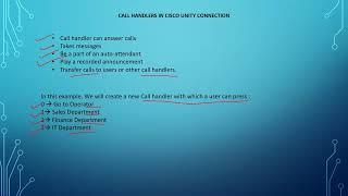 Lec - 6 | Cisco Unity Connection Call Handlers - Everything in detail