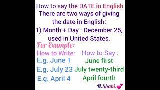 How to Say & Write the DATE in English, Part 2 