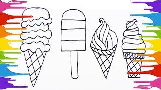 Cómo Dibujar y Colorear Helados - Arte y Colores Para Niños - Learn Colors / FunKeep