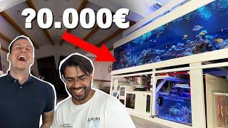 How much does a 3000 liters SALTWATER TANK cost?- Marios high-end tank COSTS *english subtitles*