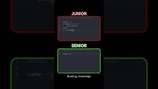 Junior vs senior python developer  | #python #coding #programming #shorts  @Codingknowledge-yt