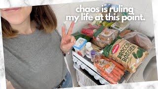 *chaotic* but realistic vegan grocery haul | What I buy on a budget as a 39-year-old living alone