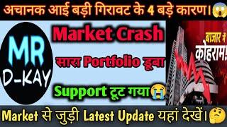 aaj market kyu gira | why nifty crash today ? | What is the reason of stock market down? 1 update