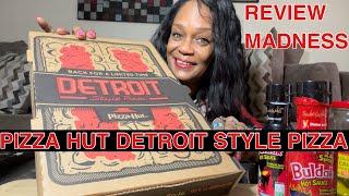 PIZZA HUT DETROIT STYLE PIZZA MUKBANG REVIEW!!! THE WORST @pizzahut PIZZA I EVER HAD 