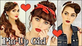 3 Vintage/Retro PIN UP Girl Hairstyles! (1940 / 50's)