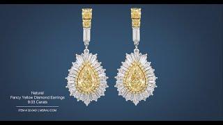 Natural Fancy Yellow Diamond Earrings (9.03 Carats) | M.S. Rau