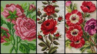 Most Beautiful & Stylish Cross Stitch Flower Bunches Designs Ideas #2024 #charsutikerhai