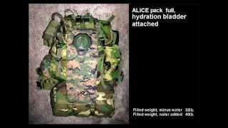 ALICE pack (camping pack and BOB when set up differently)