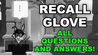 Slap Battles - ALL QUESTIONS and ANSWERS for RECALL GLOVE + "REPRESSED MEMORIES" BADGE! [ROBLOX]