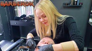 I Was THE FIRST CLIENT of Pretty Blonde AlyonaAfter Studing at Barber SchoolWill you Support Her?