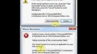 How to resolve "This virtual machine appears to be in use error" in VMware Workstation