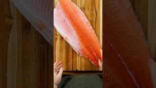 The secret to preparing, cutting and cooking the best salmon you'll ever have! #salmon #cooking