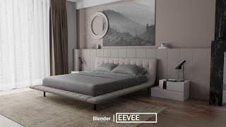 Blender EEVEE : Lighting and Rendering Bedroom Scene