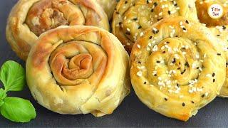 Turkish Rolled Borek Recipe Without Oven/Crispy Turkish Pastry by Tiffin Box |How to make meat Börek