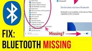 Fix Bluetooth Not Showing in Windows Device Manager Windows 11/10 | Missing BT FIX