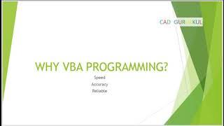 SOLIDWORKS - CAD Customization - VBA / API  -- Video - 1 -- Introduction