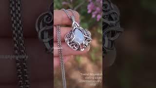Elven celtic moonstone silver wire wrapped pendant in ZDArtisanJewelry Etsy shop!