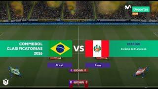 Brasil vs Peru ● Fecha 10 Eliminatorias Mundial 2026 ● Pes 2021