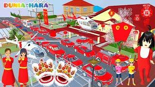 Yuta Rumah Baru Angpao Raksasa Imlek CNY 2023Kumpulkan Mobil Merah Ada Barongsai | Sakura School