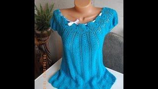 Платье (туника) крючком // Knit crochet dress // Women's knitting