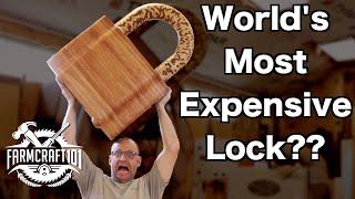 Building a Massive Wooden Padlock. Completing the Shackle and Lock Body.  FarmCraft101