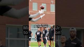 Michael Penix Jr. and Drake London connecting nicely in OTAs  ##nfl #atlantafalcons #penixjr