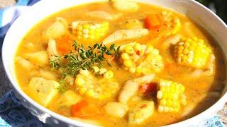 How to make Trini Corn Soup ( VEGAN )- Episode 2034