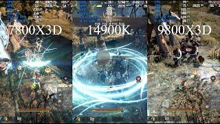 Black Desert Online 9800X3D vs 7800X3D vs 14900K (RAM OC)