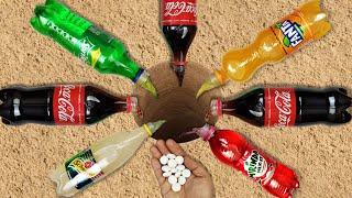 Experiment: Coca Cola, Fanta, Sprite vs Mentos Underground! SUPER reaction!