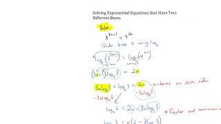 Solving Exponential Equations that Have Two Different Bases