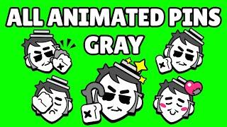 Gray Pins (Animated) | Brawl Stars | Green Screen