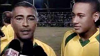 Neymar playing with Romário ● Neymar with 14 years old