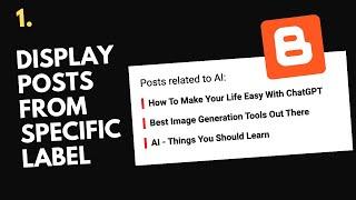 Display Posts From A Specific Label In Blogger Homepage (Part 1)
