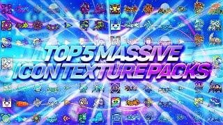 TOP 5 MASSIVE ICON TEXTURE PACKS + 1000 ICONS FOR GEOMETRY DASH 2.11 [#2] | Irving Soluble