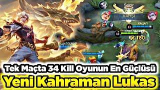 Yeni Kahraman Lukas Oyunun En Güçlüsü Tek Maçta 34 Kill Aldım Yok Böyle Hasar Mobile Legends