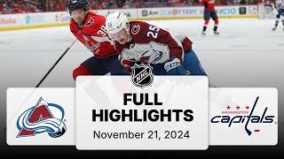 NHL Highlights | Avalanche vs. Capitals - November 21, 2024